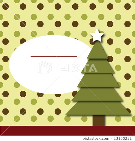 new year post card with christmas tree 13160231