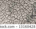 Dry cracked ground grayscale sepia toned photo 13160428