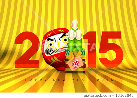 new year's pine decoration, daruma, 2015 13162843