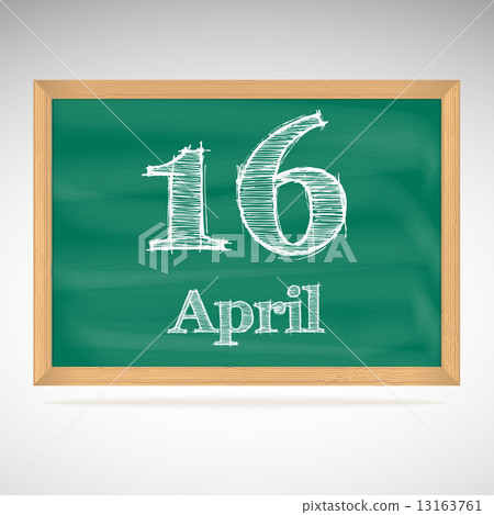 April 16, inscription in chalk on a blackboard - Stock Illustration ...