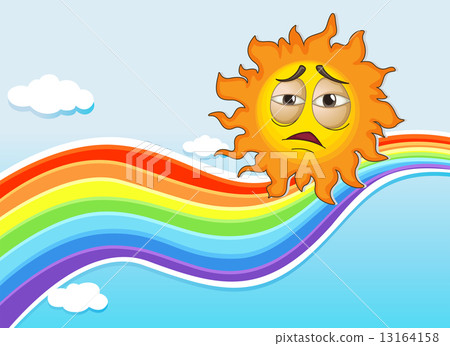 A sky with a rainbow and a sun 13164158