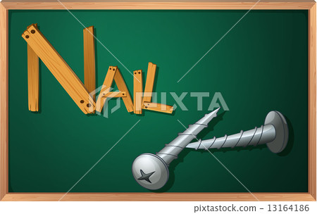 A blackboard with nails A blackboard with nails 13164186