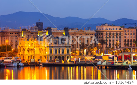 Barcelona from Port Vell in sunrise Barcelona from Port Vell in sunrise 13164454