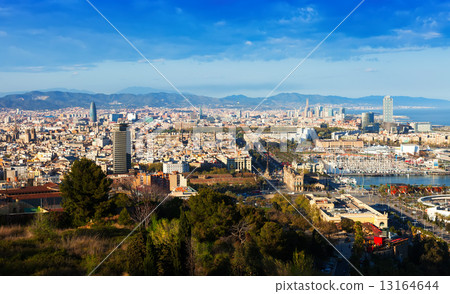 Barcelona with Port  from Montjuic hill 13164644