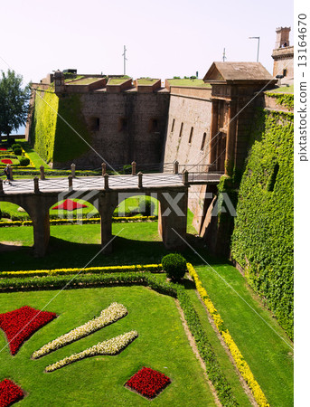 View of Castell de Montjuic in Barcelona View of Castell de Montjuic in Barcelona 13164670