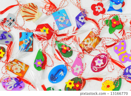 female ornaments from polymeric hand-worked clay 13166770