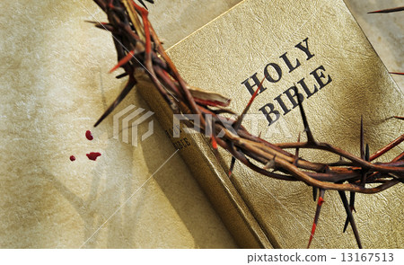 crown of thorns on a bible crown of thorns on a bible 13167513