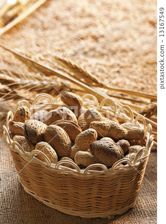 dried friut in basket and wheat 13167549