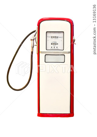 Vintage gasoline pump isolated on white background. 13169136