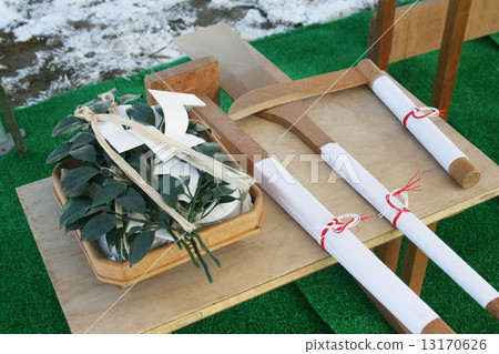 Satsuma festival sakaki and wooden ax 13170626