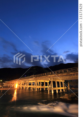 December Kyoto Arashiyama Togetsu bridge light up (Arashiyama Hana light road) 13171429
