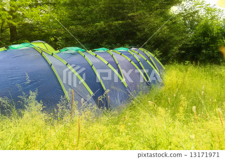 Campground in the morning forest 13171971