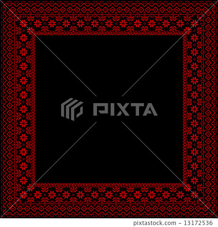 Black frame with red ornaments Black frame with red ornaments 13172536