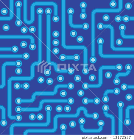 Circuit board - blue abstract vector seamless texture Circuit board - blue abstract vector seamless texture 13172537