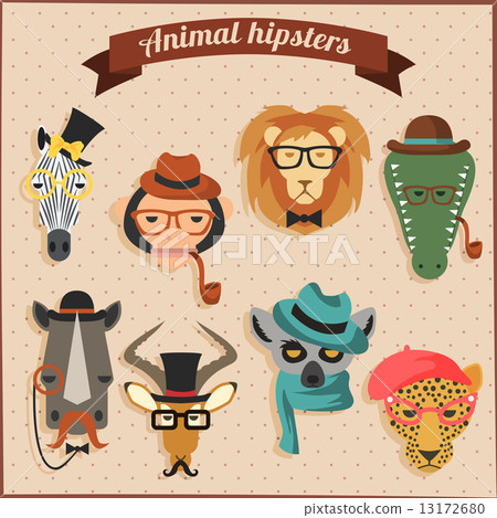 Cute fashion Hipster African Animals  13172680