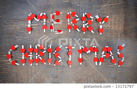 Vintage Christmas background, Merry Christmas lettering card. 13172797