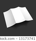 Blank trifold paper brochure mockup. 13173741