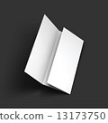 Blank trifold paper brochure mockup. 13173750