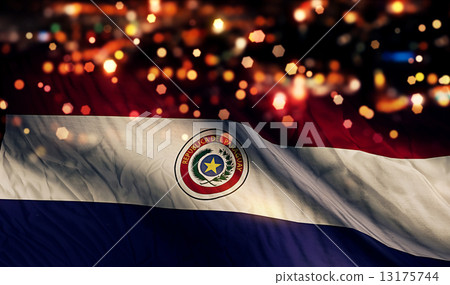 Paraguay National Flag Light Night Bokeh Abstract Background Paraguay National Flag Light Night Bokeh Abstract Background 13175744