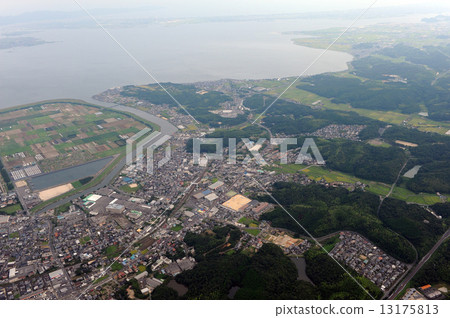 Aerial shot of Matsue-shi Yashiya 13175813
