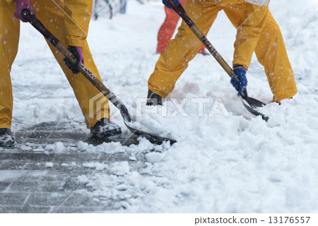 snowplow, snow removal operation, snowy 13176557