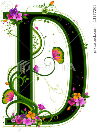 Floral Alphabet - Stock Illustration [13177203] - PIXTA