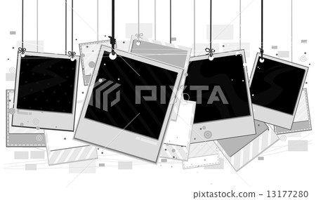 Photo Frames On Strings - Stock Illustration [13177280] - PIXTA