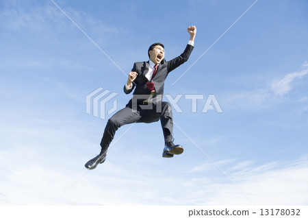Businessman and blue sky Businessman and blue sky 13178032