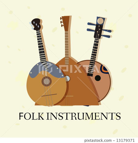 flat music instruments background concept. Vector illustrator 13179371