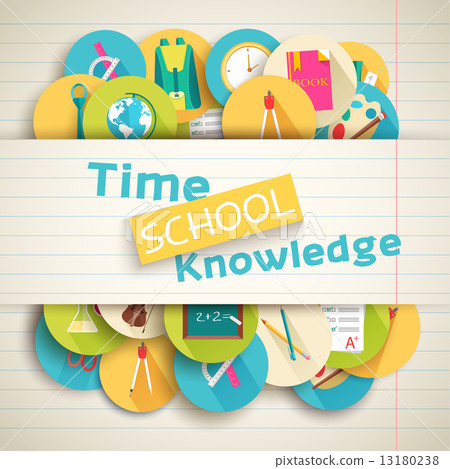 back to school abstract background of flat icons orange concept. back to school abstract background of flat icons orange concept. 13180238