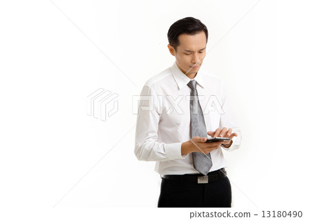 Asian Man in Business Attire on White Background 13180490