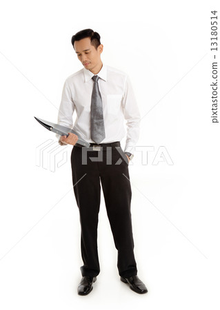 Asian Man in Business Attire on White Background 13180514