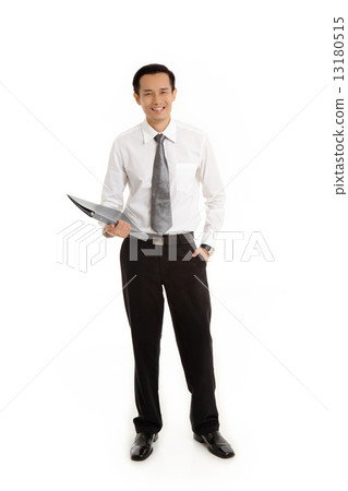 Asian Man in Business Attire on White Background 13180515