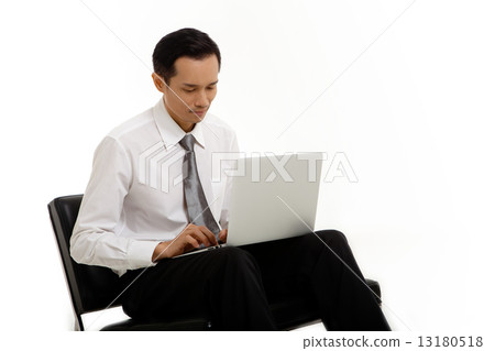 Asian Man in Business Attire on White Background 13180518