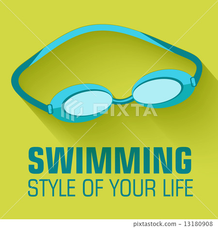 Flat sport swimming background concept. Vector illustration desi 13180908
