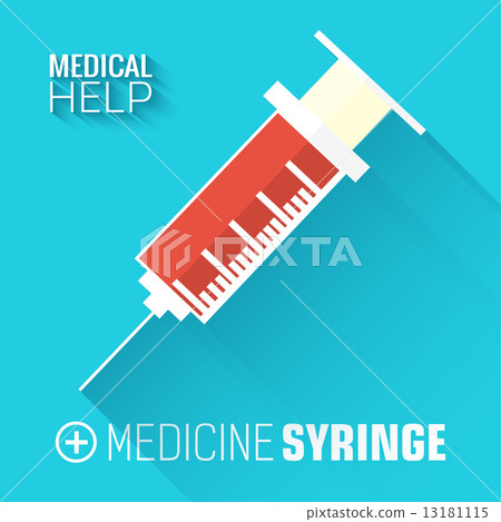 flat medical syringe background. vector illustration concept 13181115