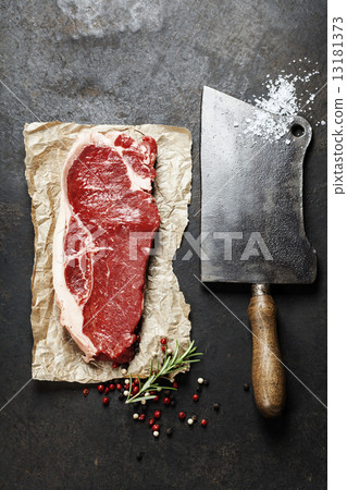 vintage cleaver and raw beef steak vintage cleaver and raw beef steak 13181373