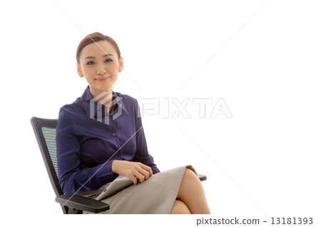 Asian Female Business woman on White Background 13181393