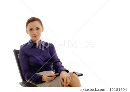 Asian Female Business woman on White Background 13181394