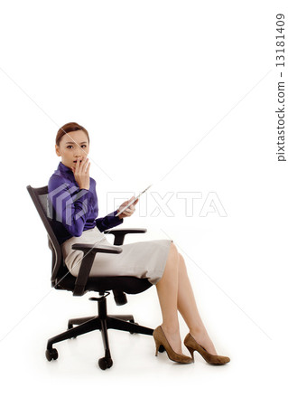 Asian Female Business woman on White Background 13181409