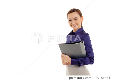 Asian Female Business woman on White Background 13181441