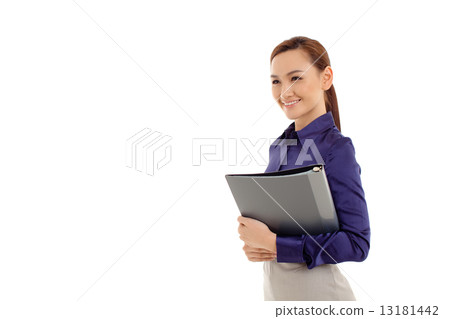 Asian Female Business woman on White Background 13181442