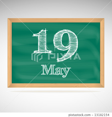 May 19, inscription in chalk on a blackboard 13182154