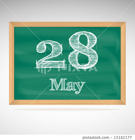 May 28, inscription in chalk on a blackboard 13182177