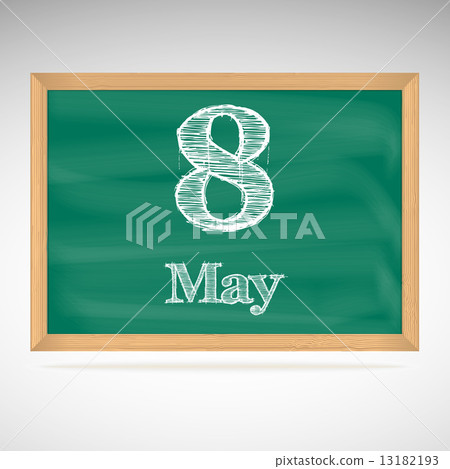 May 8, inscription in chalk on a blackboard May 8, inscription in chalk on a blackboard 13182193