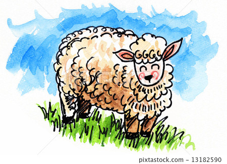 sheep, line drawing, sexagenary cycle 13182590