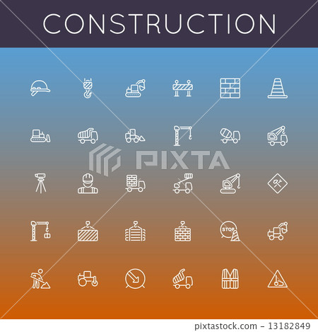 Vector Construction Line Icons Vector Construction Line Icons 13182849