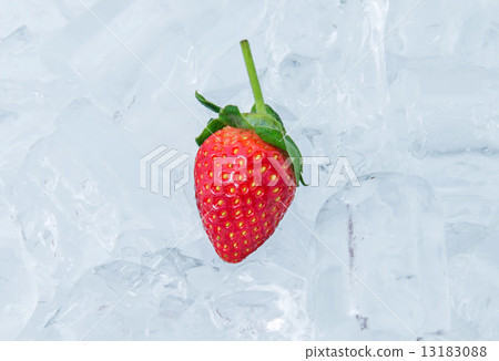 Fresh red strawberry on ice 13183088