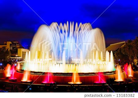 The famous Montjuic Fountain in Barcelona. 13183382