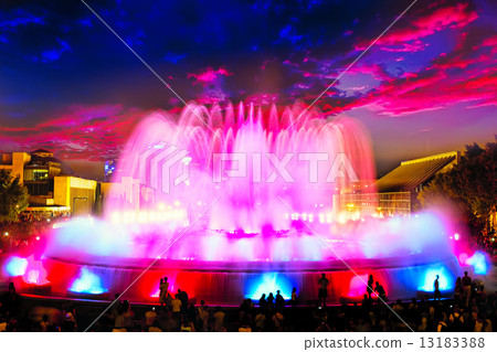 The famous Montjuic Fountain in Barcelona. 13183388
